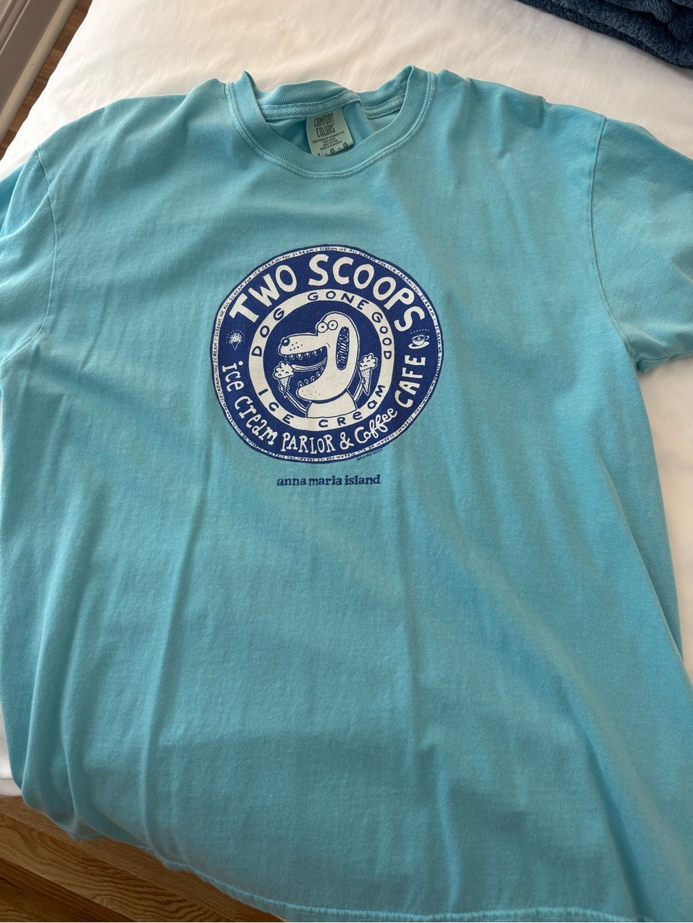 Comfort Colors Two Scoops Anna Maria Island Light Blue Graphic Tee